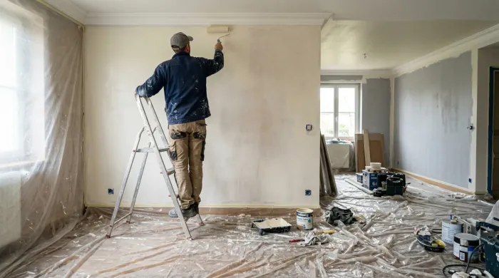Peinture intérieure à Bouliac: un peintre professionnel au travail